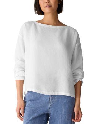 Boat Neck Boxy Top by EILEEN FISHER