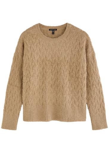 Cable-knit brushed cotton jumper by EILEEN FISHER