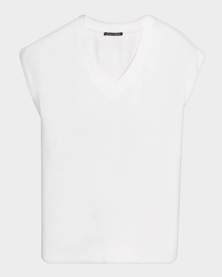 Cap-Sleeve Organic Cotton Terry Top by EILEEN FISHER