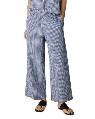 Check Print Wide Leg Ankle Pants by EILEEN FISHER