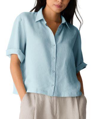Classic Collar Linen Shirt by EILEEN FISHER