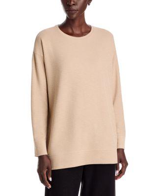 Cotton Crewneck Long Sleeve Tunic by EILEEN FISHER