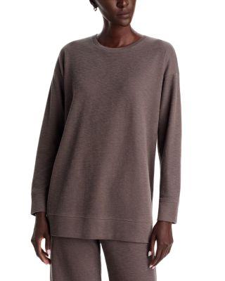 Cotton Crewneck Long Sleeve Tunic by EILEEN FISHER