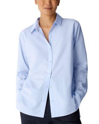 Cotton Poplin Classic Collar Shirt by EILEEN FISHER