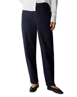 Cotton Stretch Denim Ankle Lantern Pants by EILEEN FISHER