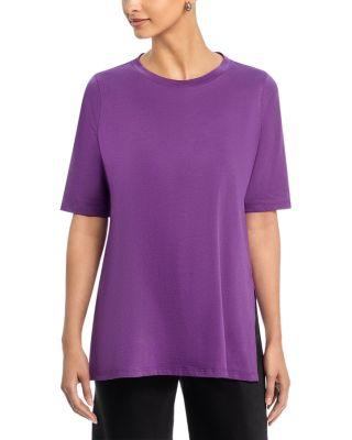 Crewneck Elbow Sleeve Easy Tunic by EILEEN FISHER