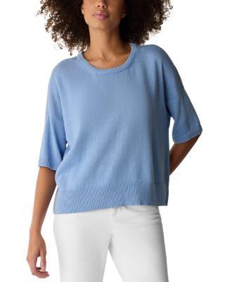 Crewneck Elbow Sleeve Sweater by EILEEN FISHER