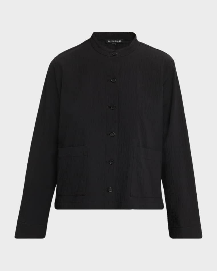 Crinkled Organic Cotton Shirt Jacket by EILEEN FISHER