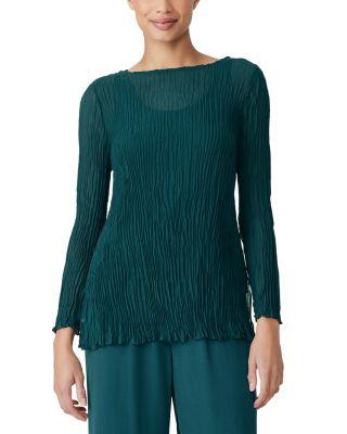 Crinkled Silk Top by EILEEN FISHER