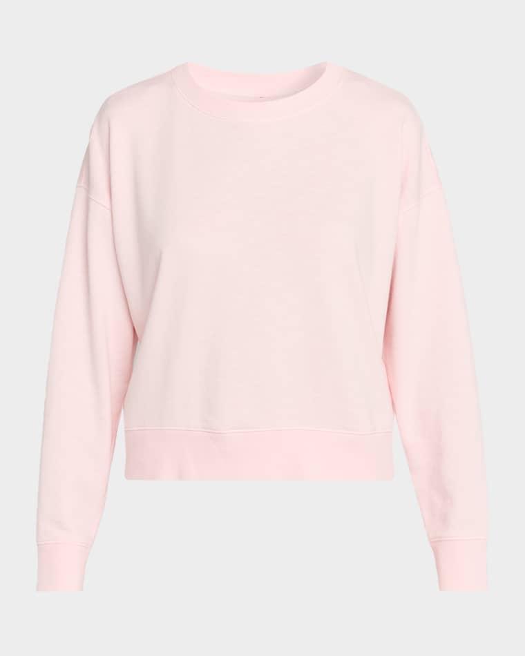Cropped Organic Cotton Terry Sweatshirt by EILEEN FISHER