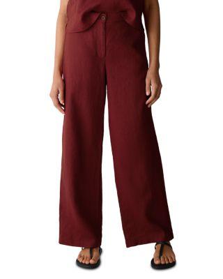 High Rise Wide Leg Linen Pants by EILEEN FISHER