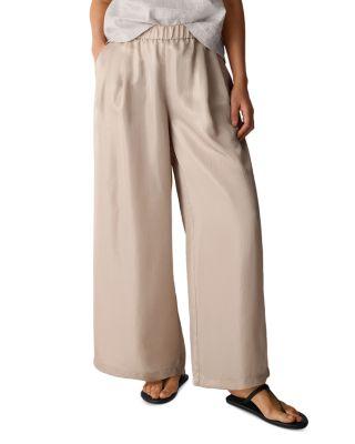 High Waisted Pleated Wide Leg Pants by EILEEN FISHER