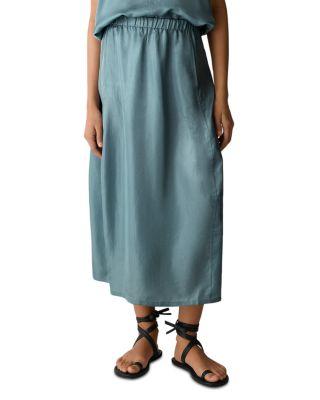 Lightweight Satin Shimmer Lantern Skirt by EILEEN FISHER