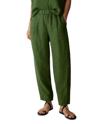 Linen Ankle Pleated Lantern Pants by EILEEN FISHER