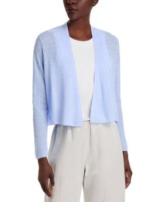 Linen Cotton Ribbed Cardigan by EILEEN FISHER