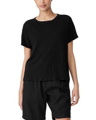 Linen Crewneck Short Sleeve Tee by EILEEN FISHER