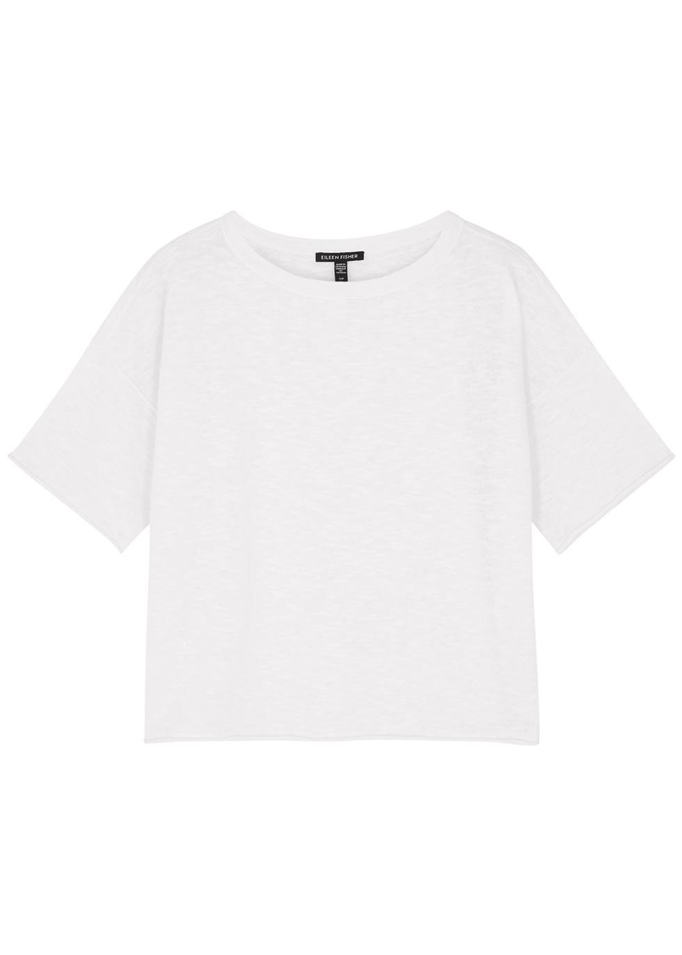 Linen and cotton-blend T-shirt by EILEEN FISHER