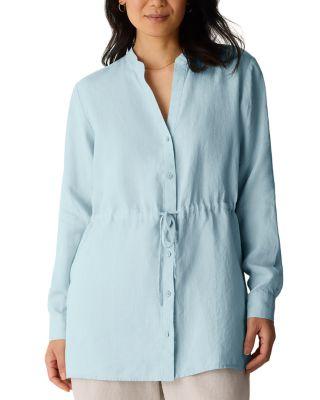 Mandarin Collar Long Shirt by EILEEN FISHER