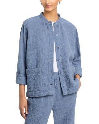 Mandarin Collar Shirt Jacket by EILEEN FISHER