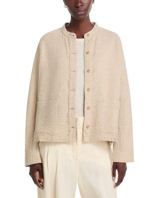 Mandarin Collar Shirt Jacket by EILEEN FISHER