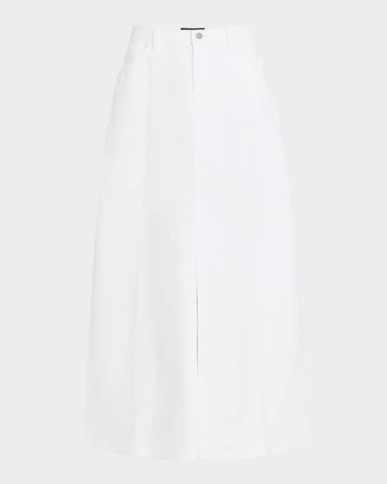 Organic Cotton Denim Midi Skirt by EILEEN FISHER