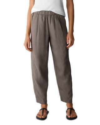 Pleated Lantern Linen Ankle Pants by EILEEN FISHER PETITES