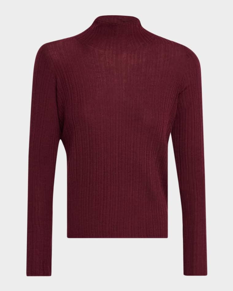 Petite Mock-Neck Merino Wool Sweater by EILEEN FISHER