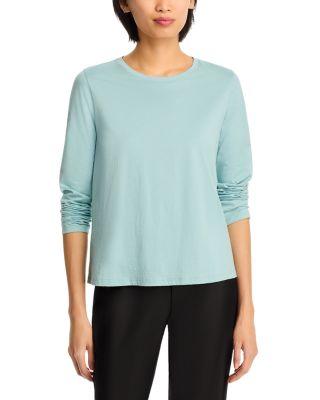 Pima Cotton Long Sleeve Tee by EILEEN FISHER