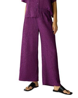 Pliss&eacute; Wide Ankle Pants by EILEEN FISHER