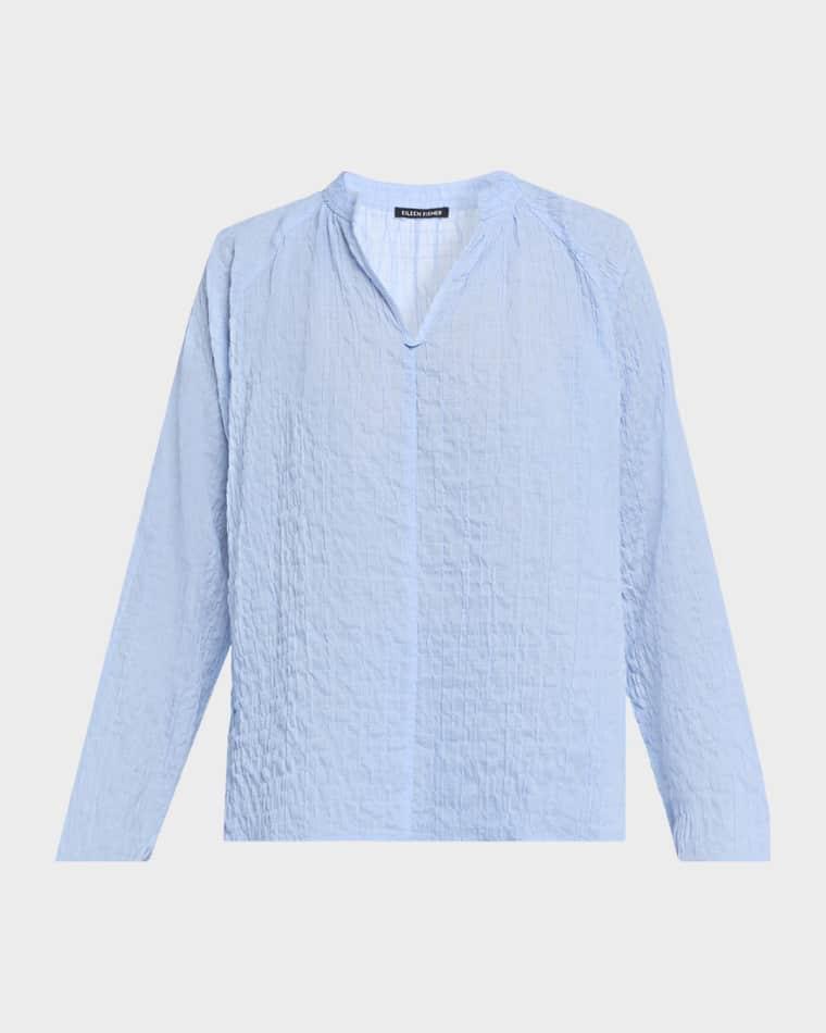 Puckery Raglan-Sleeve Top by EILEEN FISHER