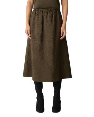 Quilted Silk A Line Skirt by EILEEN FISHER