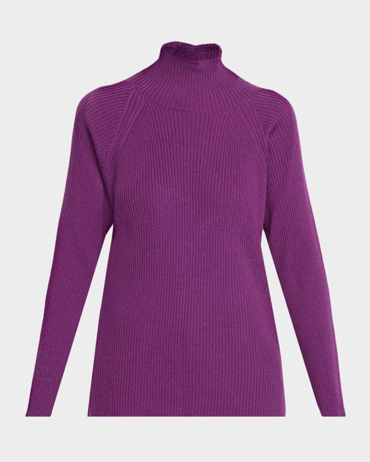 Ribbed Merino Wool Turtleneck Sweater by EILEEN FISHER