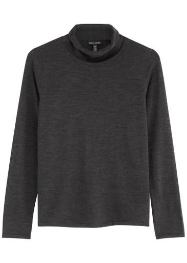 Roll-neck fine-knit wool jumper by EILEEN FISHER