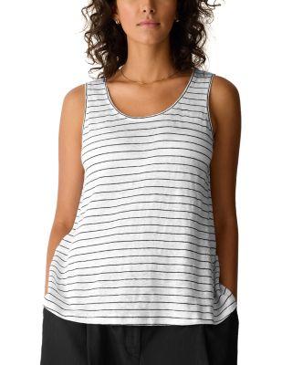Scoop Neck Linen Tank Top by EILEEN FISHER