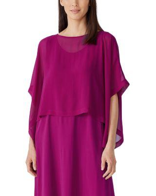 Silk Cropped Poncho by EILEEN FISHER