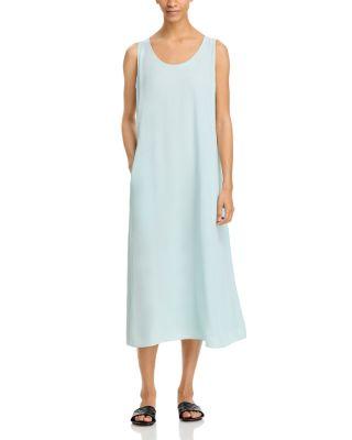 Silk Scoop Neck Midi Dress by EILEEN FISHER