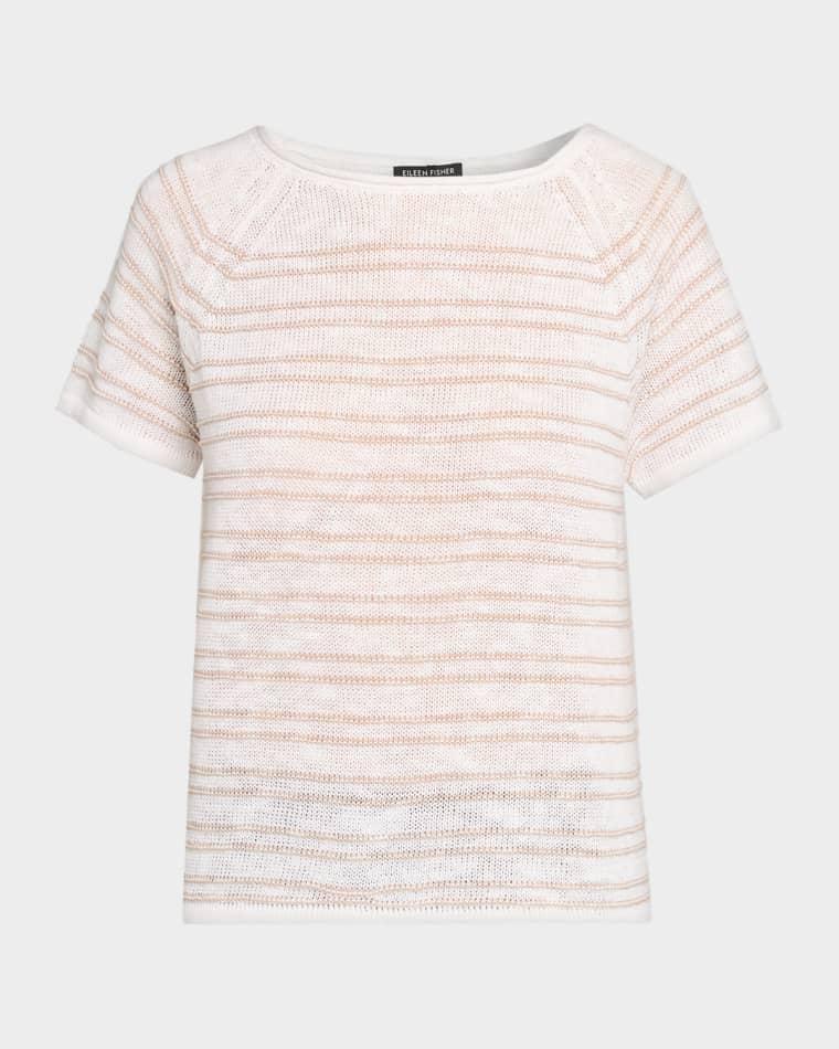 Slubby Bateau-Neck Striped Sweater by EILEEN FISHER
