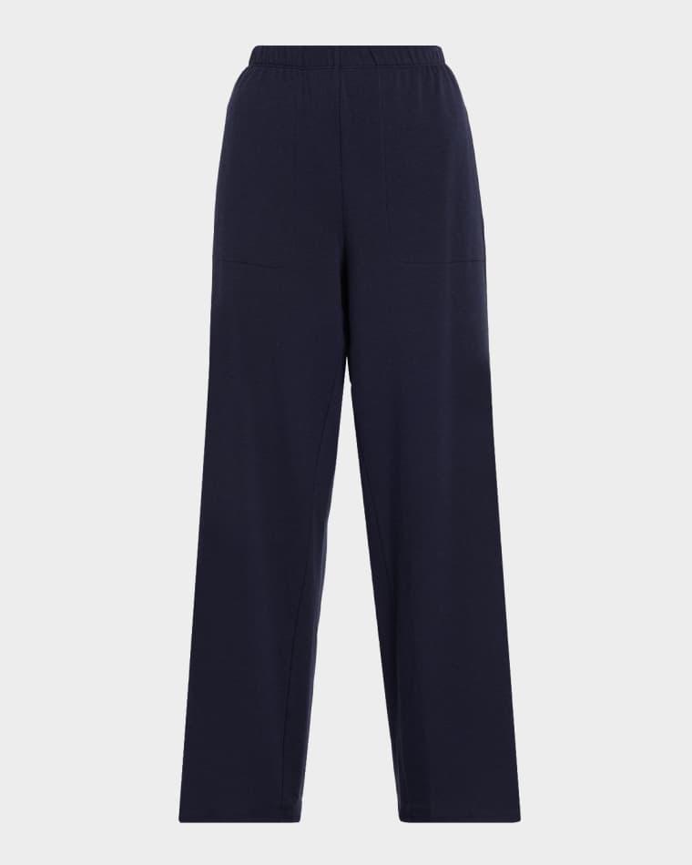 Straight-Leg Fleecy Terry Pants by EILEEN FISHER