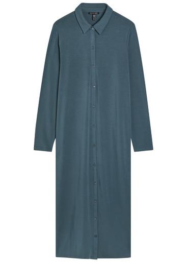 Stretch-jersey midi shirt dress by EILEEN FISHER