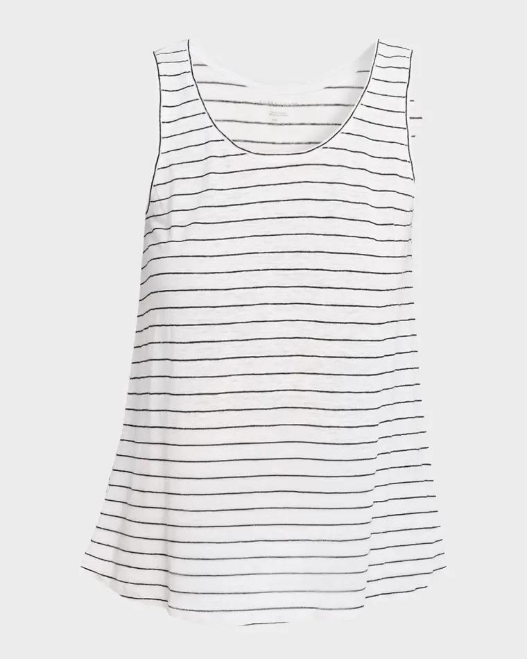 Striped Organic Linen Knit Tank Top by EILEEN FISHER