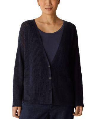 V Neck Cardigan Sweater by EILEEN FISHER