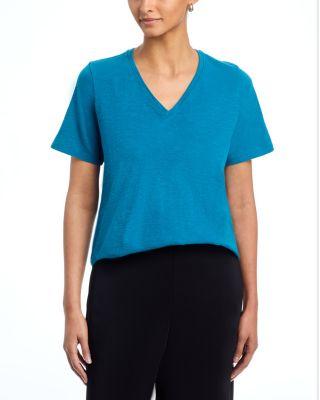 V Neck Short Sleeve Tee by EILEEN FISHER