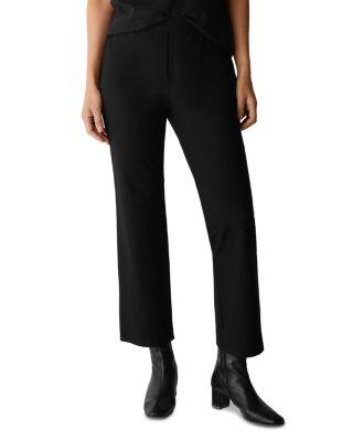 Washable Stretch Crepe Ankle Kick Flare Pants by EILEEN FISHER