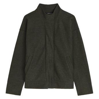 Women's Merino Wool Funnel-Neck Jacket by EILEEN FISHER