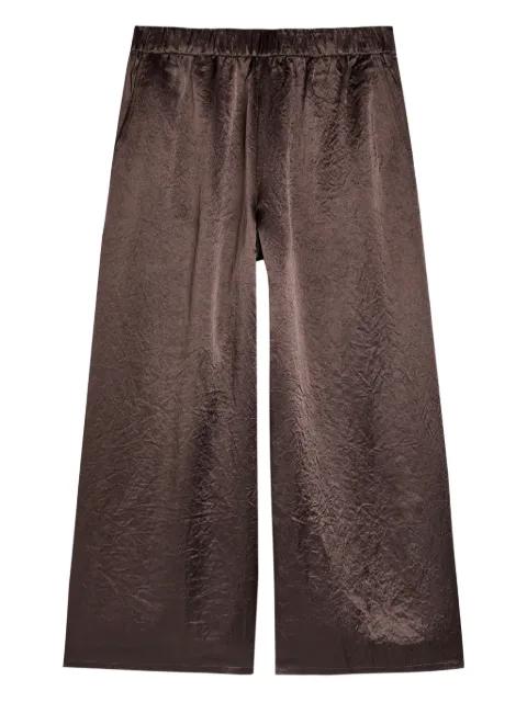 crinkled wide-leg satin trousers by EILEEN FISHER