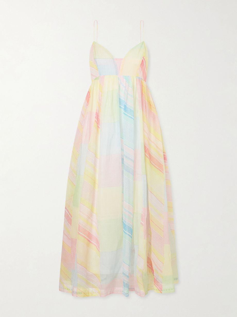 Yuru printed handwoven cotton-kota midi dress by EKA
