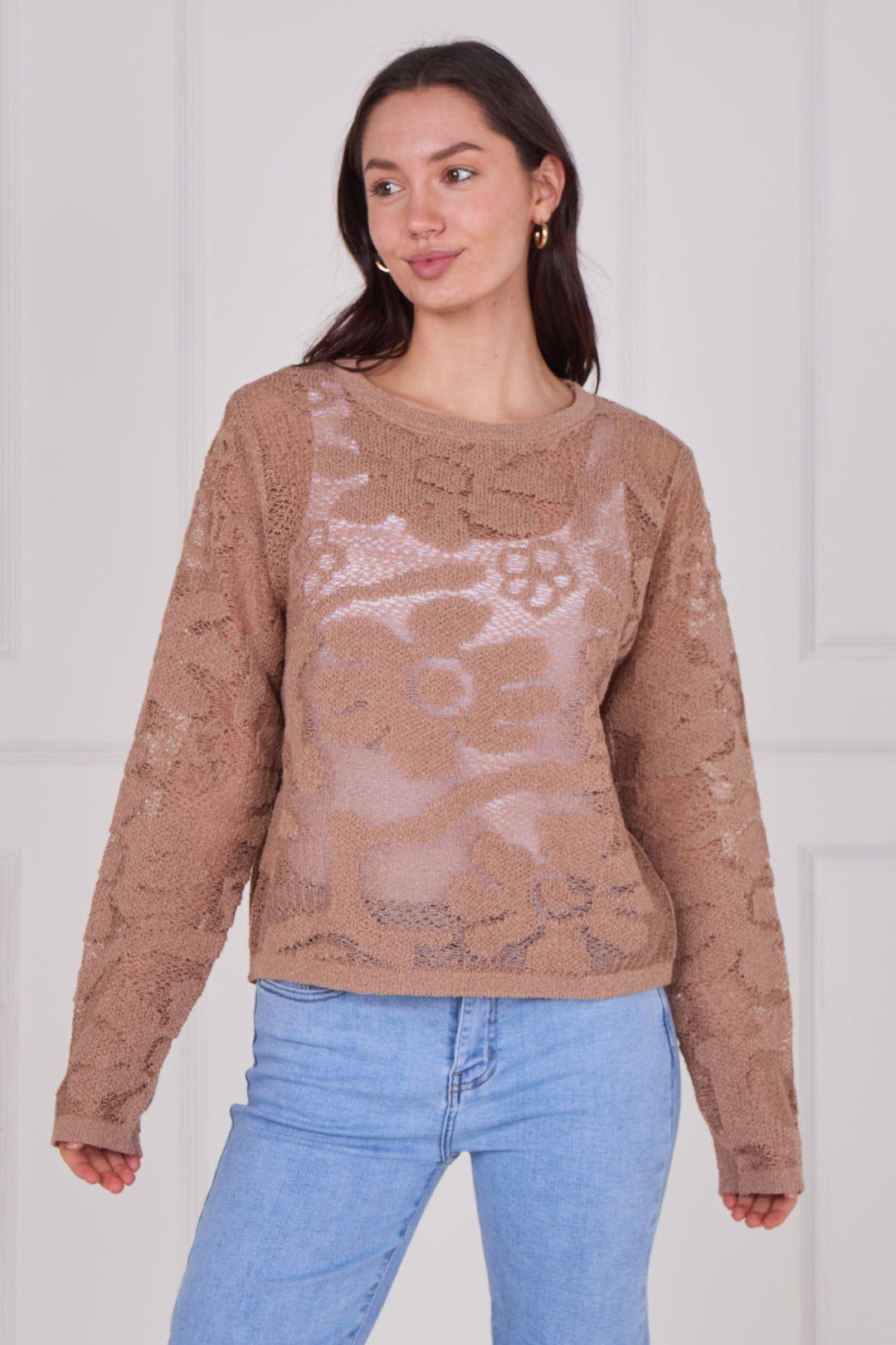 Crochet Long Sleeve Top by ELAINA FASHION