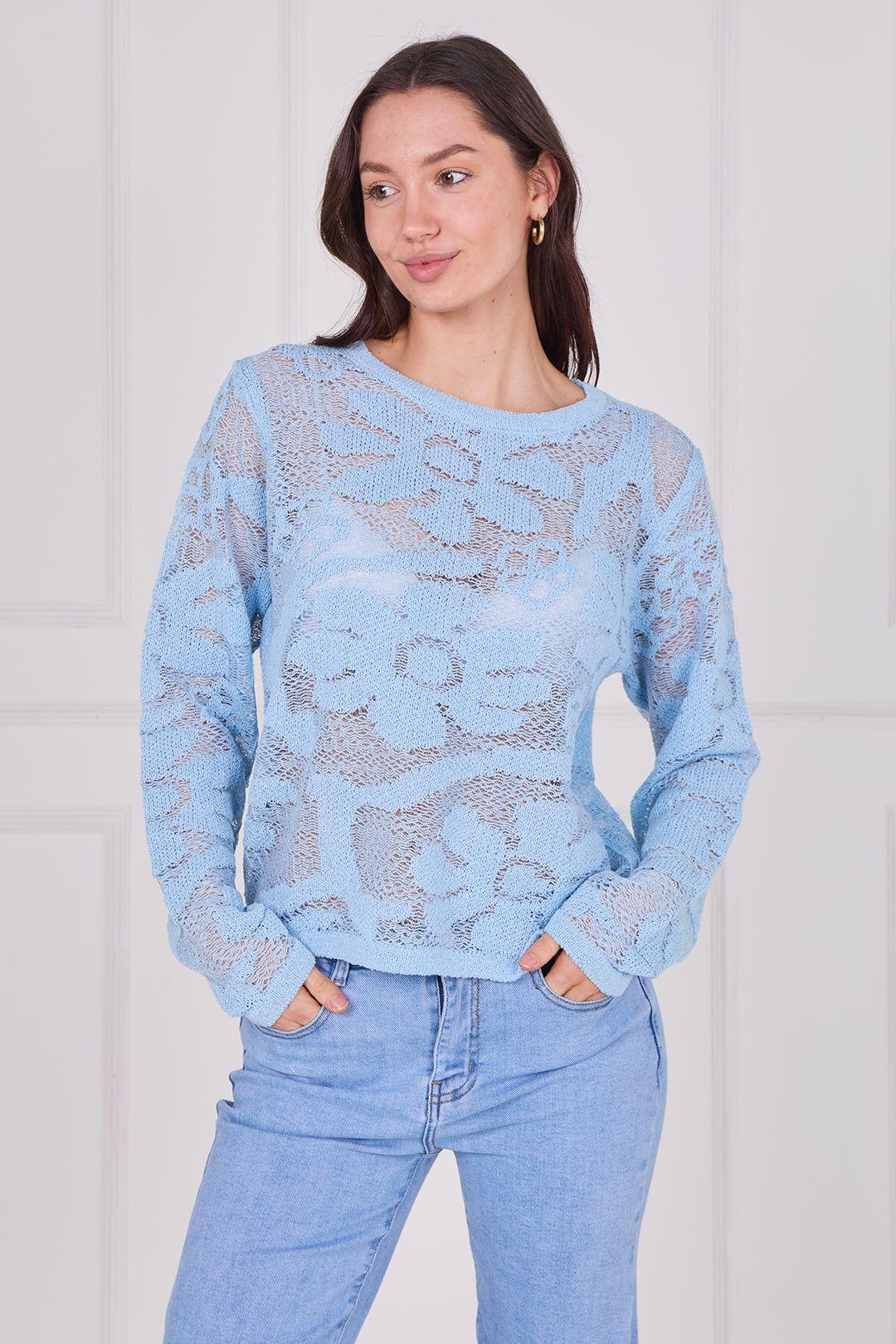 Crochet Long Sleeve Top by ELAINA FASHION