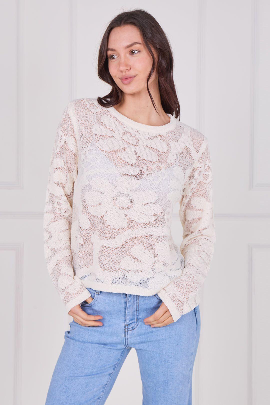 Crochet Long Sleeve Top by ELAINA FASHION