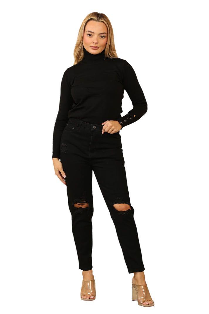Distressed Mum Jeans by ELAINA FASHION